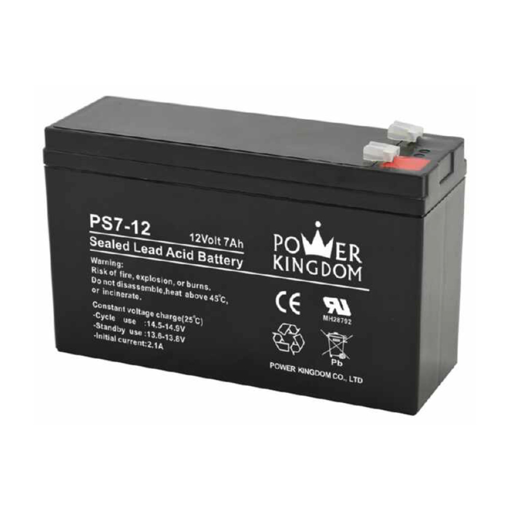 Batterie de remplacement Power Kingdom PS7-12 12V 7Ah plomb-acide scellé
